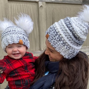 Mommy and Me Hat Set Mommy and Me Winter Accessories Chunky