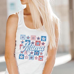 Red White and Blue Mama Tank Top