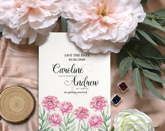 Rosa Florale Geburtstagseinladung für Erwachsene, Brautdusche, Hochzeit, Florale Geburtstagseinladung, Florale Einladung, Blumen einladung, Download
