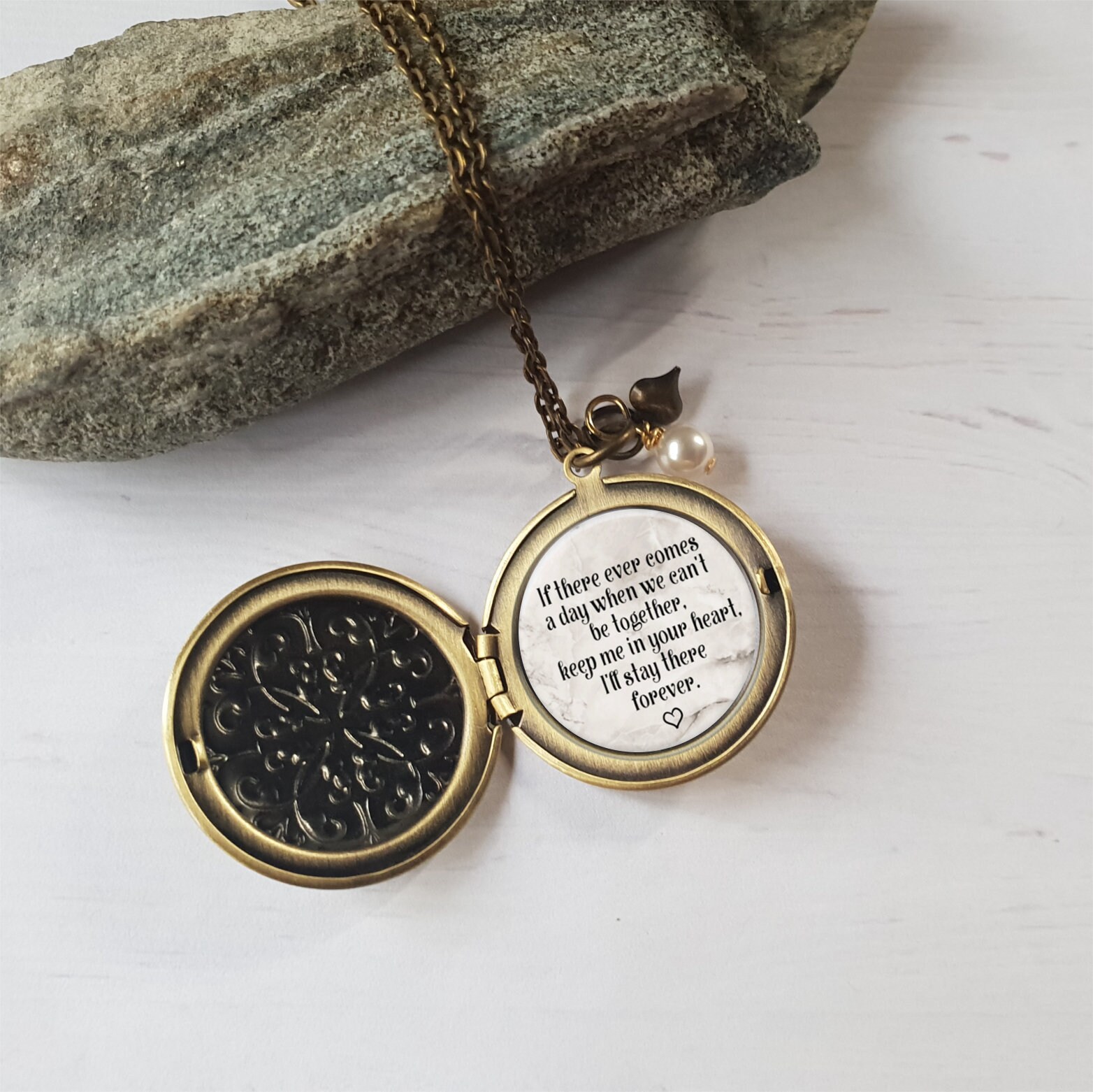 Keepsake Message Locket Friendship Jewelry If There Ever Etsy