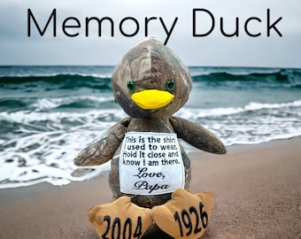 Memory Duck, Bereavement Gift, Celebration of Life, Rest in Peace, Memorial Gifts for Loss of Mother, Loss of Father, Loss of Brother, Dad