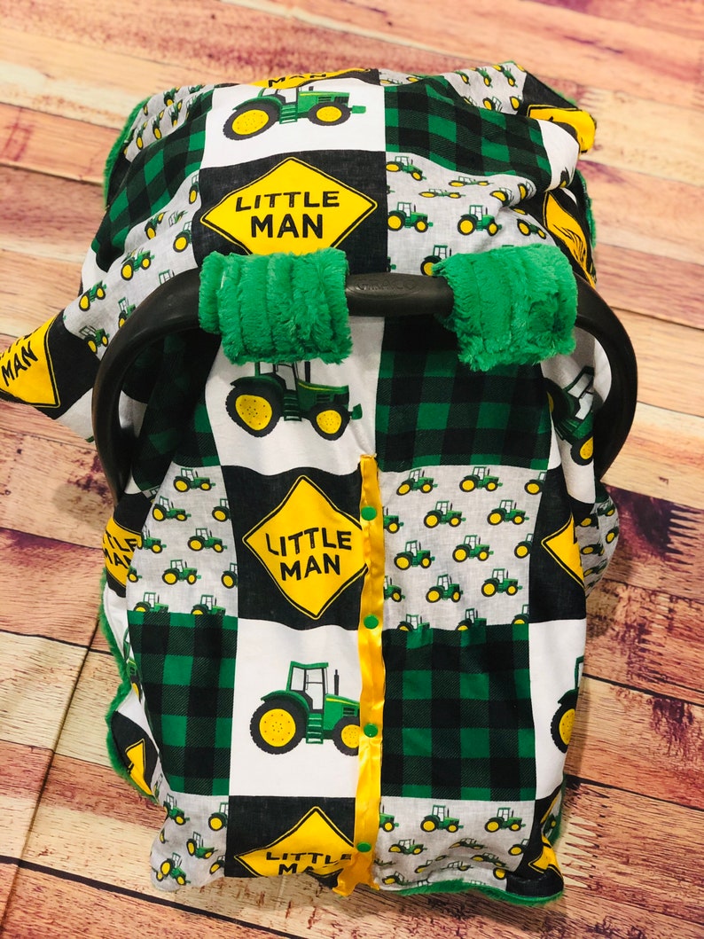 Little Man Minky Car Seat Canopy Covers