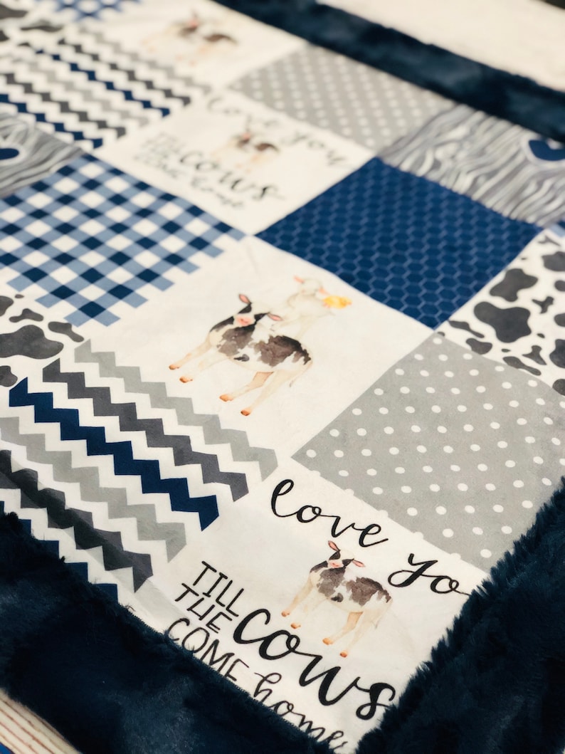 FREE NAME EMBROIDERY-Farm Life Minky Blankets /& Bedding