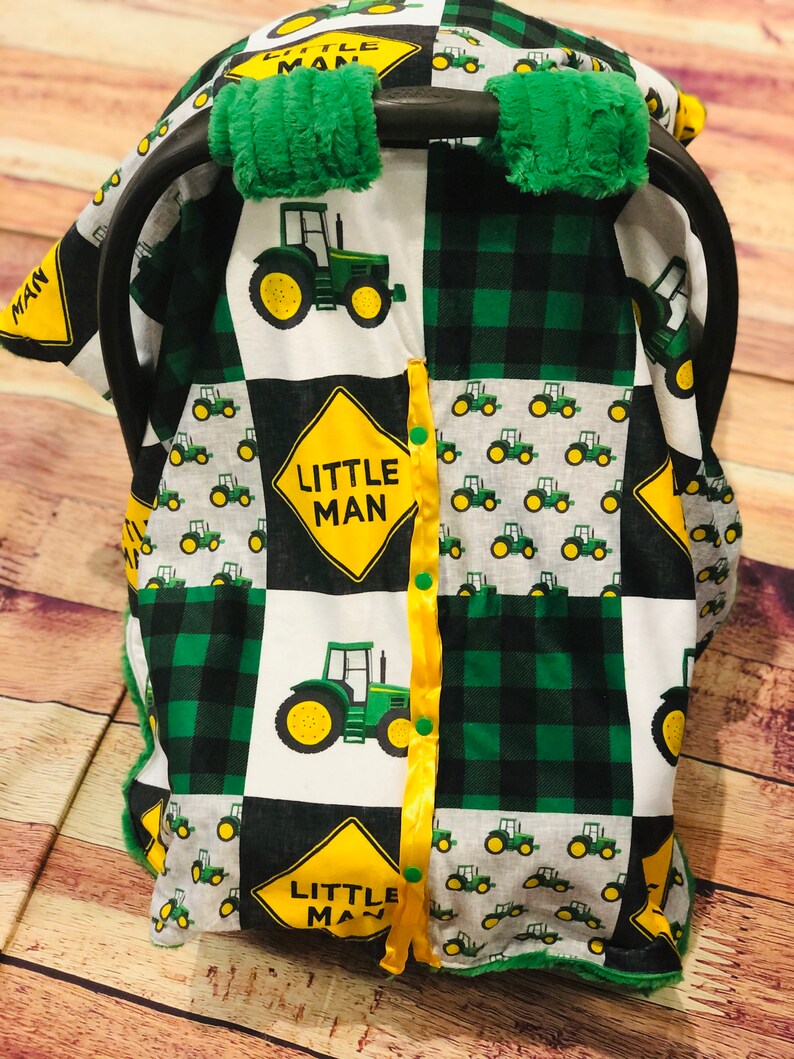 Little Man Minky Car Seat Canopy Covers