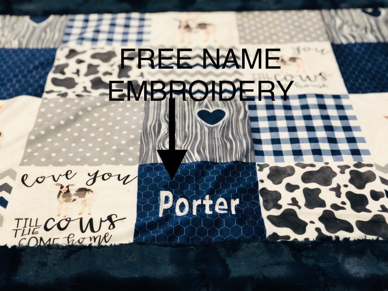 FREE NAME EMBROIDERY-Farm Life Minky Blankets /& Bedding