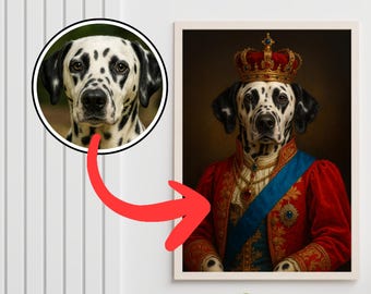Retrato de mascota real personalizado, estilo renacentista, pintura de perro real (archivo digital)