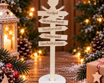 Personalized wooden gnome signposts | Gnome door accessories | Christmas gnome decorations | Miniature gnome world signposts