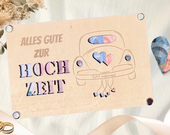 Wedding money gift, personalized wooden card, wedding voucher, wedding money gift, wooden card, bride and groom, wedding, gift idea