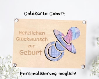 Baby money gift, birth money gift, personalized wooden card, baby gift voucher, money gift, wooden card, baby gift, birth, gift idea