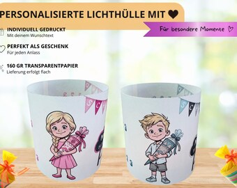 Personalized light holder for the first day of school, back-to-school decoration, table decoration, lantern, LED, party, gift idea, start of school, first day of school