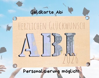 Graduation money gift, personalized wooden card, graduation voucher, money gift, wooden card, graduation present, graduation, school leaving certificate