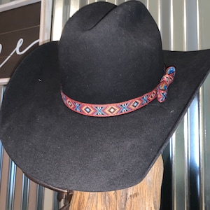 Western style hat band - Red Diamond