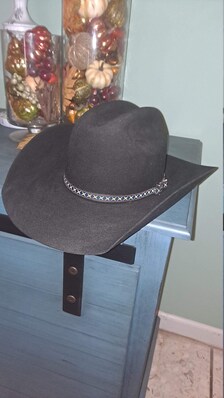 Black and White Two Strand Twisted Horse Hair Cowboy Hat Band