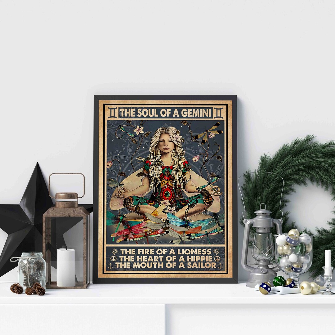 The Soul of an Gemini Vintage Poster, Gift for Gemini Girl, Gemini