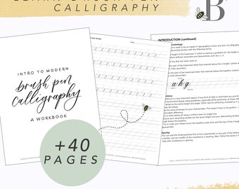 Brush Pen Calligraphy Workbook | Beginner Calligraphy | Learn Calligraphy | Calligraphy Basics | DIGITAL DOWNLOAD