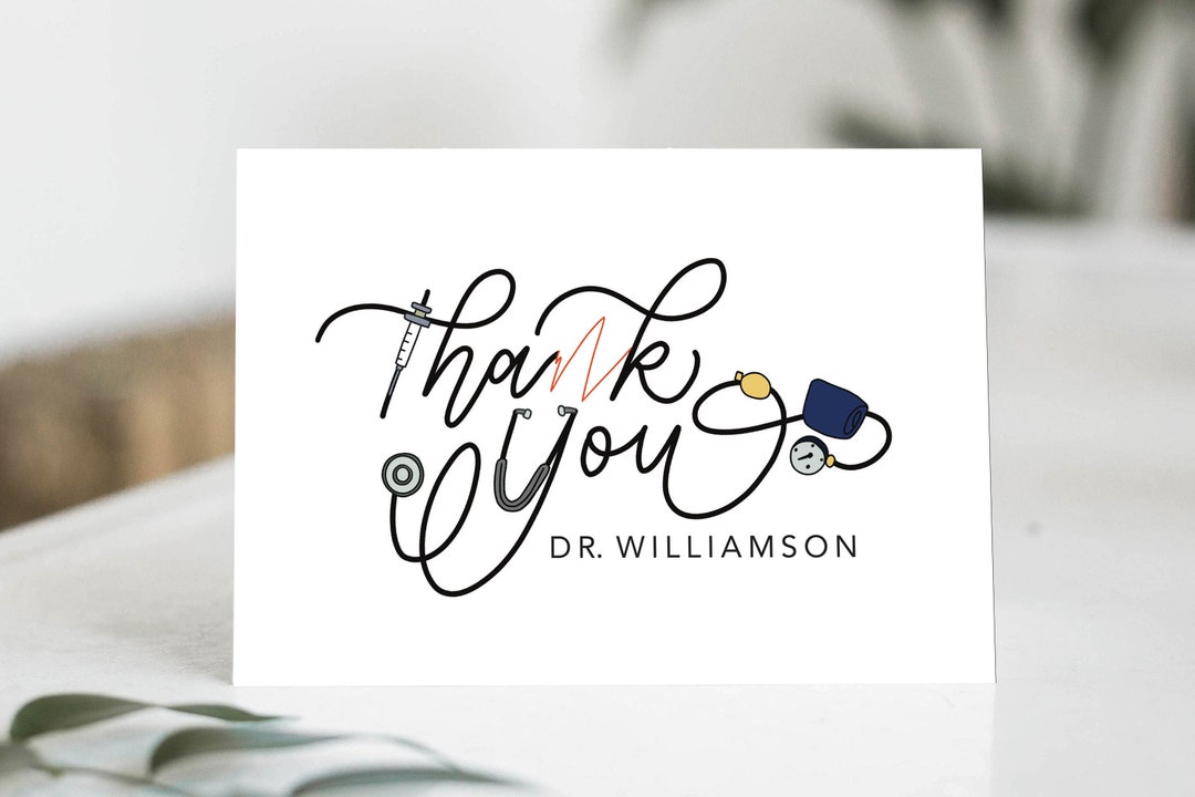 Doctor Thank You Card | Nurse Thank You Card | Doctor Thank You Gift ...