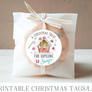 Un regalo di Natale per una persona dolce, etichetta regalo di biscotti di pan di zenzero, etichetta di Natale, etichetta regalo di dolci di Natale - DOWNLOAD IMMEDIATO - #CP71