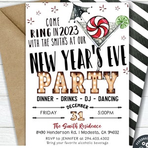 Editable New Year&#39;s Eve Party Invitation Template (DIY Corjl)