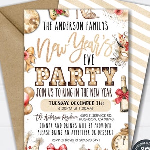 Editable New Year&#39;s Eve Party Invitation Template (DIY Corjl)