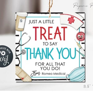 EDITABLE Nurse Appreciation Gift Tags, Nurse Appreciation Tag, Nurse Appreciation Thank You Tag, Nurse Thank You Tags, DiY with Corjl #NTG10
