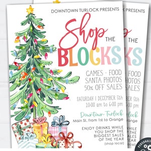 EDITABLE Shop the Blocks Christmas Flyer, Christmas Shopping Flyer, Shop the Blocks Christmas Flyer, Printable - DIY w/Corjl - #CP05 (13)