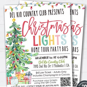 EDITABLE Christmas Lights Tour Invitation, Christmas Lights Tour Flyer, Christmas Tour Flyer, Christmas Lights Flyer, DIY w/Corjl #CP05 (19)