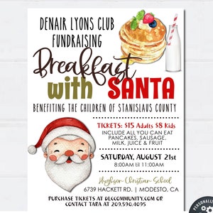 EDITABLE Breakfast with Santa Template, Breakfast with Santa Flyer, Christmas Santa Flyer, Breakfast with Santa - DIY with Corjl - #CF62