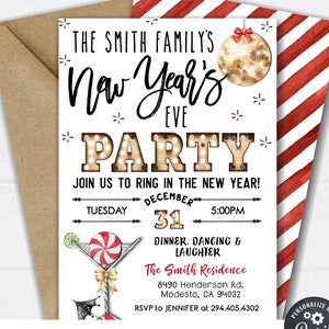 Editable New Year&#39;s Eve Party Invitation Template (DIY Corjl)