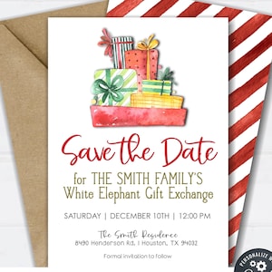 EDITABLE Save the Date Christmas Invitation, Christmas Party Save the Date, Save the Date Christmas Party Invitation, DIY Corjl #CP73