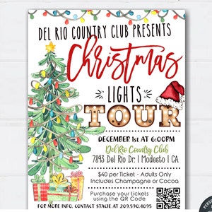EDITABLE Christmas Lights Tour Invitation, Christmas Lights Tour Flyer, Christmas Tour Flyer, Christmas Lights Flyer - DIY w/Corjl #CP52 (2)