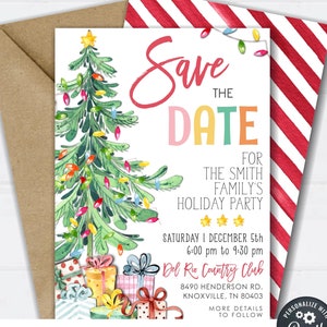 EDITABLE Save the Date Christmas Invitation, Christmas Party Save the Date, Save the Date Christmas Party Invitation, DIY Corjl #CP05 (1)
