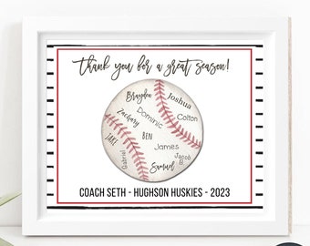 Editable Baseball Coach Gift Printable: Team Appreciation (DIY Corjl)