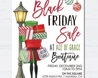 EDITABLE Black Friday Sale Advertising Flyer, Black Friday Shopping Flyer, Black Friday Christmas Boutique Sale Flyer, DIY Corjl - #CF51