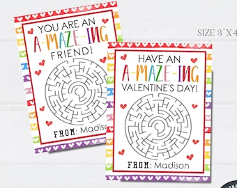 Maze Valentine's Day Card: Editable School Valentine (DIY w/Corjl)