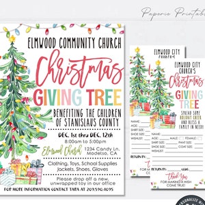 EDITABLE Giving Tree Flyer and Tags, Christmas Giving Tree Flyer, Giving Tree Forms, Angel Tree Tag, Giving Tree Printable, DIY - #CP05 (24)