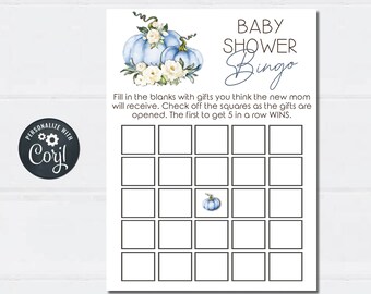 Little Pumpkin Baby Shower Bingo Game: Editable Fall Theme (Digital Download) #BS73