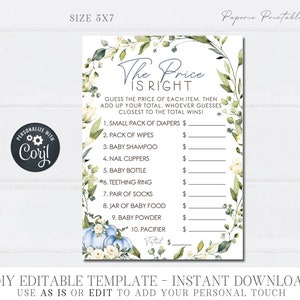 EDITABLE Price is Right Baby Shower Game, Pumpkin Price is Right, Fall Little Pumpkin Party Game - Printable - Editable or Use AS IS - #BS73