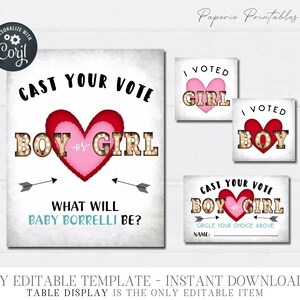 EDITABLE Boy or Girl Voting Cards, Boy or Girl Cast Your Vote Sign ...