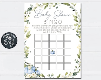 Little Pumpkin Baby Shower Bingo Game (Editable, Digital Download) #BS73