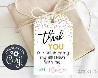 Confetti Birthday Favor Tags: Editable DIY Template (Digital Download) #BP81