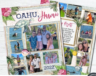 Hawaii Scrapbook Pages: DIY Photo Album Template (Corjl Editable)