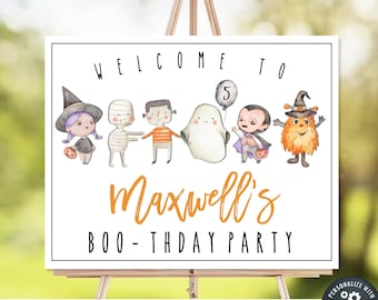 Editable Halloween Birthday Welcome Sign: Spooky Party Decor (DIY Corjl) #BP97 #BP99 #BP128
