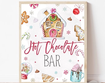 Gingerbread Hot Chocolate Bar Sign Printable (Digital Download) #BP112 #BP113 #CP71