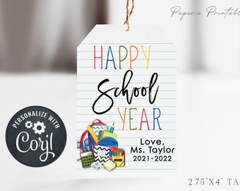 Editable First Day of School Gift Tag: Teacher Printable (Digital Download)