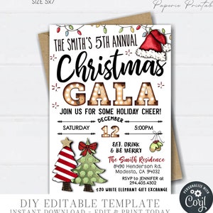 EDITABLE Christmas Gala Party Invitation, Christmas Party Invitation, Gala Christmas Party, Digital Invitation, DIY Edit Corjl - #CP16 (3)