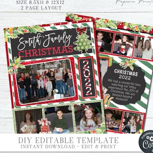 EDITABLE Christmas Scrapbooking Album Pages, Scrapbooking Quick Pages, Digital Scrapbook, Christmas Scrapbook Pages, DIY Corjl - #SCRAP10