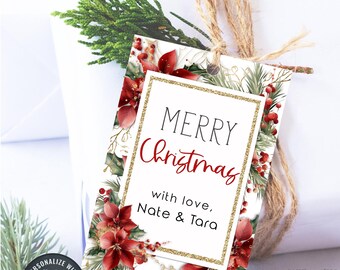 Editable Christmas Gift Tags, Christmas Tags Editable, Christmas Gift Tags Printable, Christmas Tag Download, - Edit with Corjl - #CP89