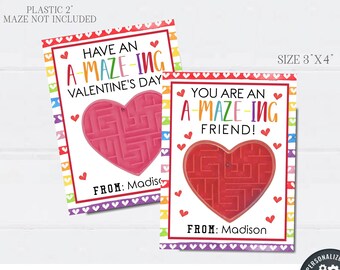 Maze Valentine's Day Card: Editable School Valentine (DIY w/Corjl)