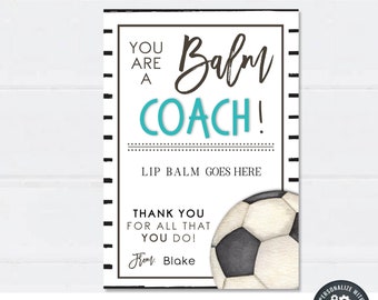 Editable Soccer Coach Appreciation Gift Card Holder (Digital Download)