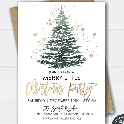 Christmas Party Invitation Editable Christmas Party Template - Etsy